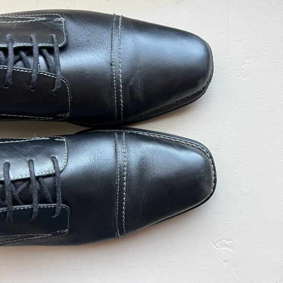 Sandro Moscoloni Black Leather Cap Toe Oxford Lace up Shoes Men’s Size US 13 M - Picture 9 of 16